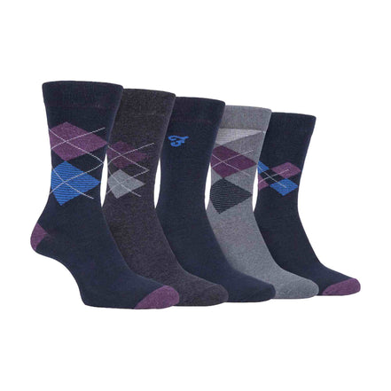 5 Pack Men's Patterned Cotton Dress Socks