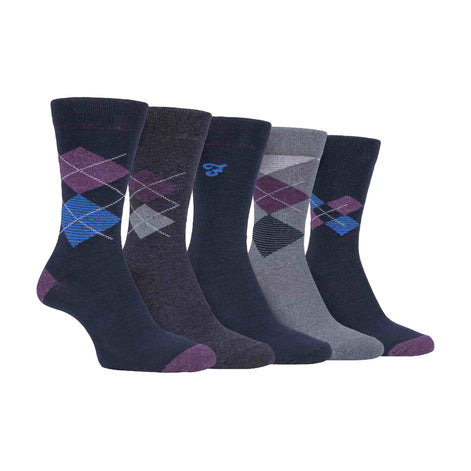 5 Pack Men's Patterned Cotton Dress Socks