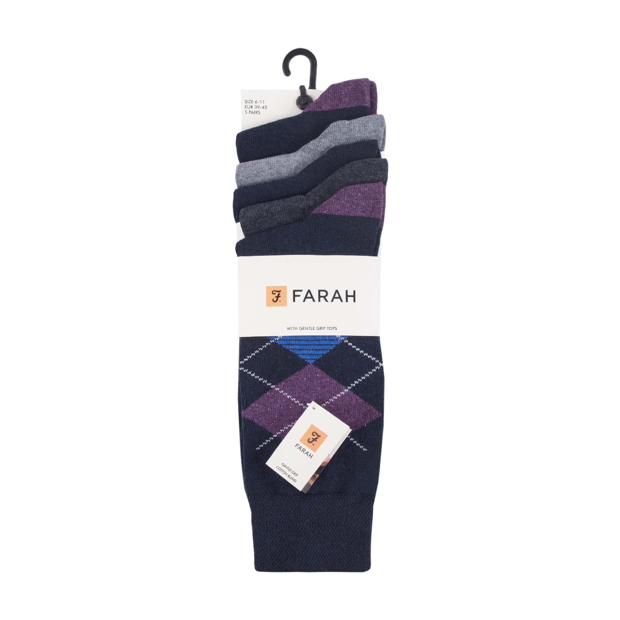 5 Pack Men's Patterned Cotton Dress Socks