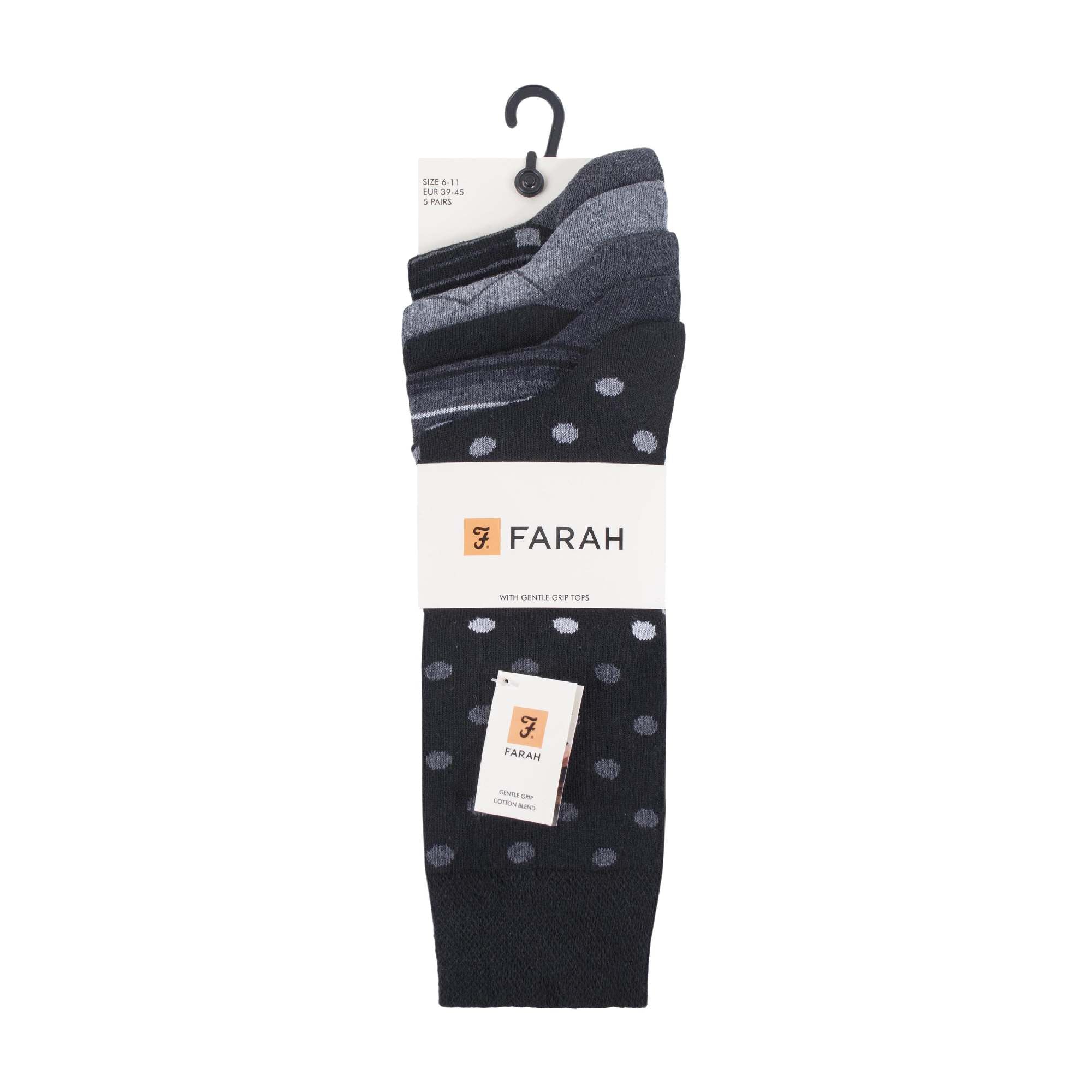 5 Pack Men's Patterned Cotton Dress Socks