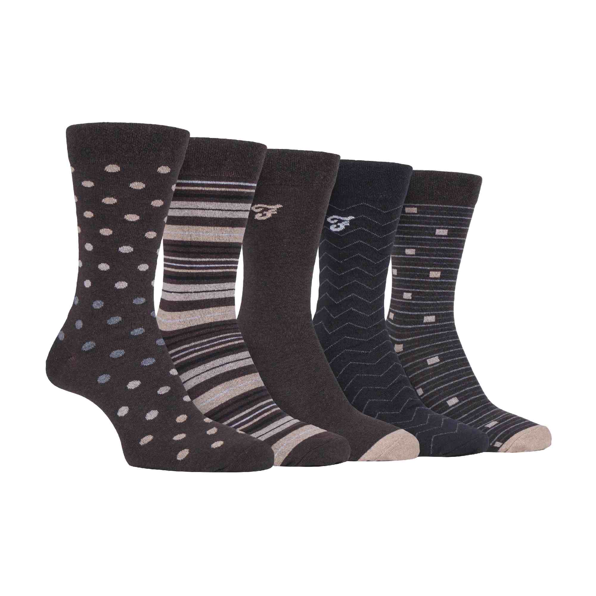 5 Pack Men's Patterned Cotton Dress Socks