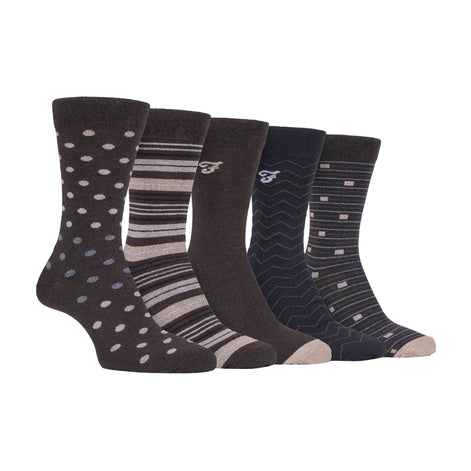 5 Pack Men's Patterned Cotton Dress Socks
