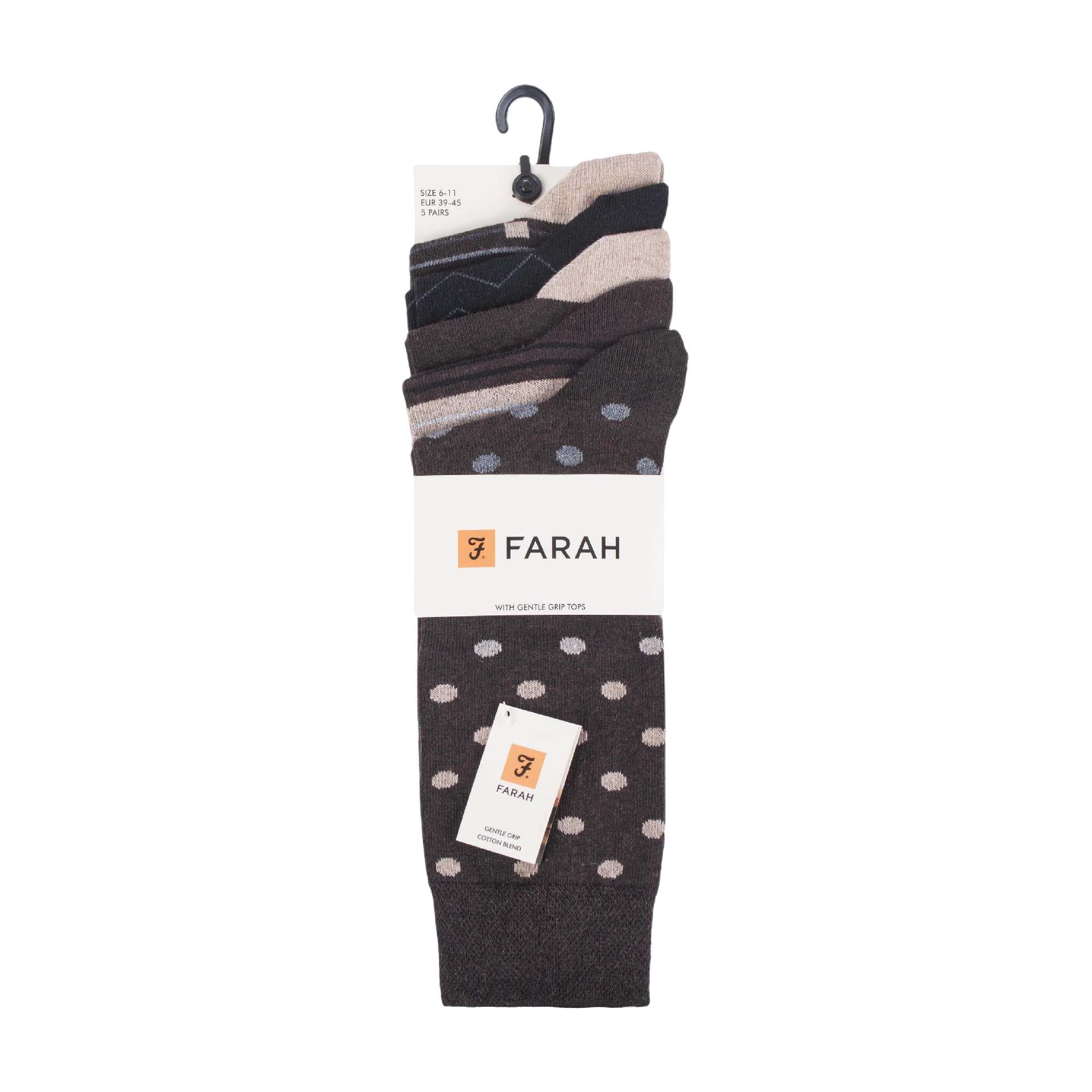5 Pack Men's Patterned Cotton Dress Socks