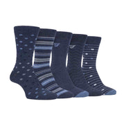 5 Pack Men's Patterned Cotton Dress Socks
