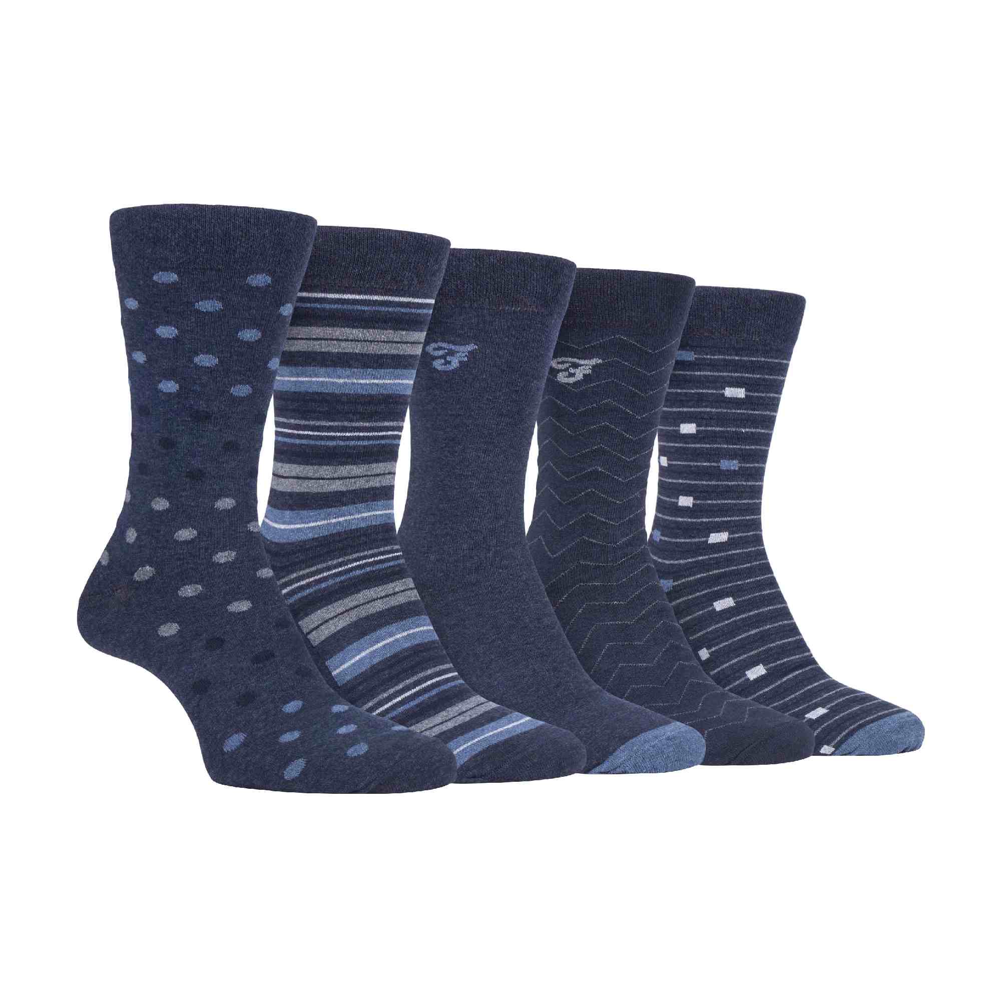 5 Pack Men's Patterned Cotton Dress Socks