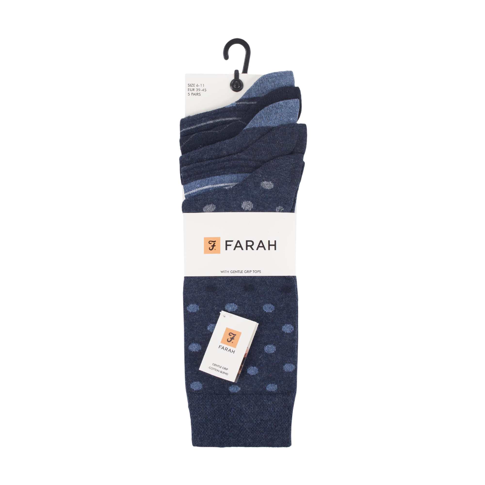 5 Pack Men's Patterned Cotton Dress Socks