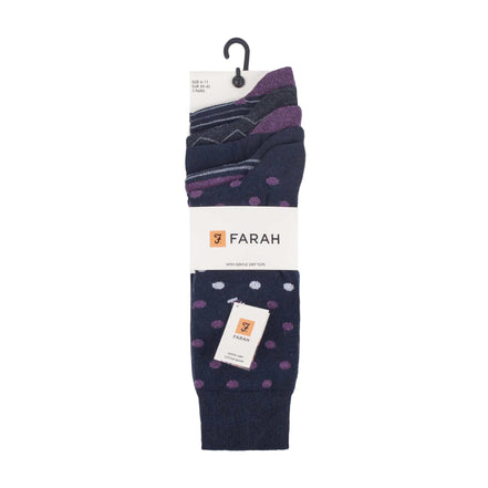 5 Pack Men's Patterned Cotton Dress Socks