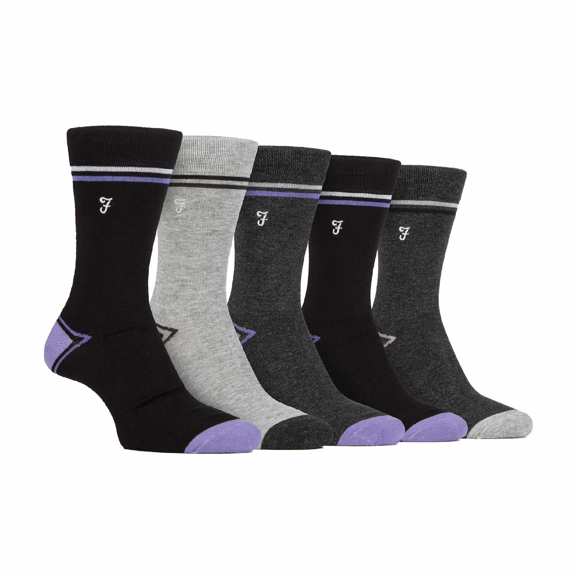 5 Pack Men's Bamboo Bright Striped Patterned Socks