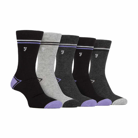 5 Pack Men's Bamboo Bright Striped Patterned Socks