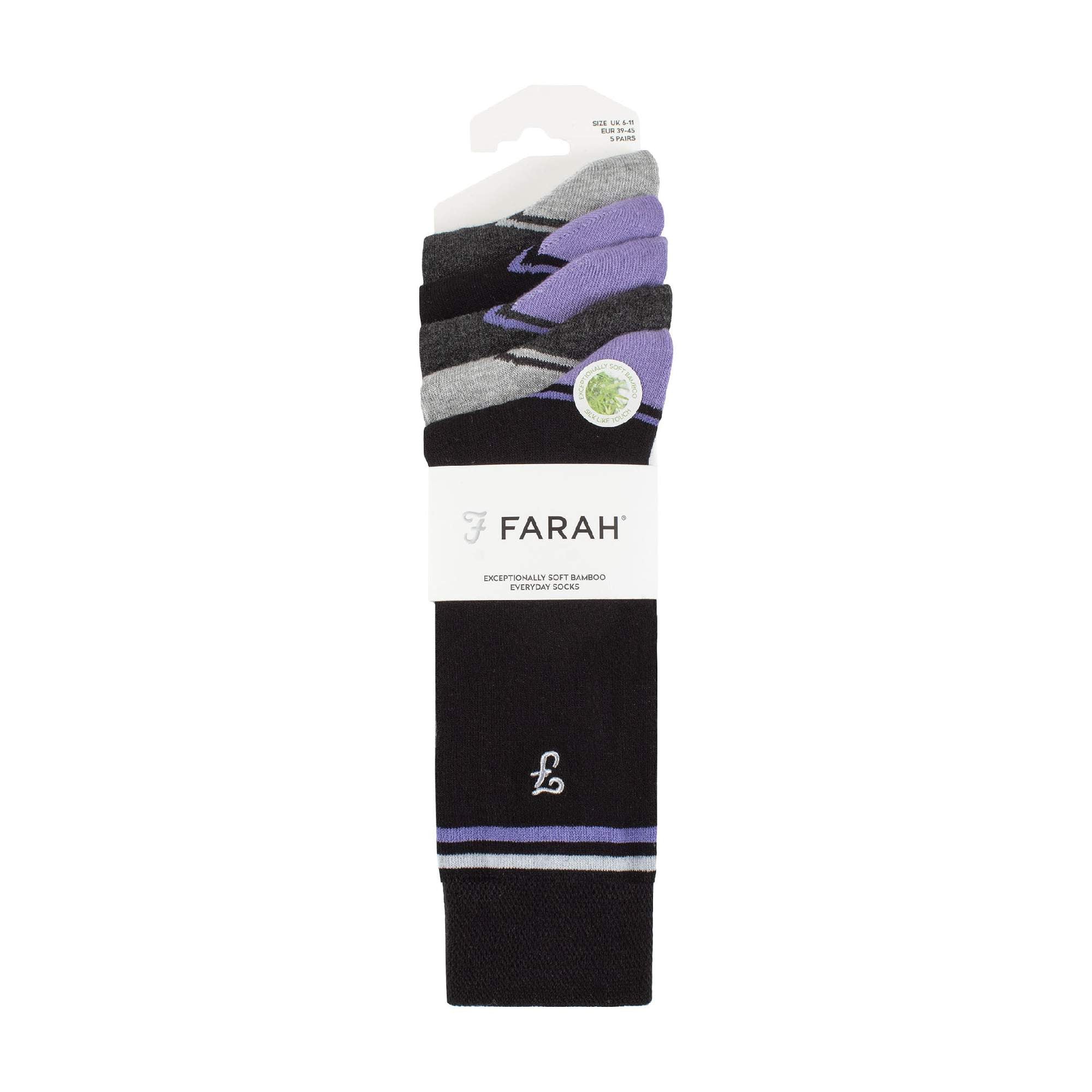 5 Pack Men's Bamboo Bright Striped Patterned Socks