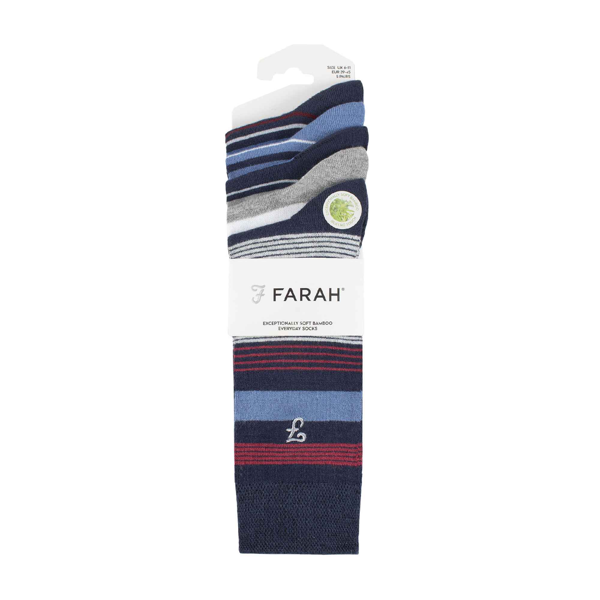 5 Pack Men's Bamboo Bright Striped Patterned Socks