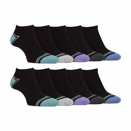 10 Pack Men's Breathable Bamboo Plain Trainer Socks