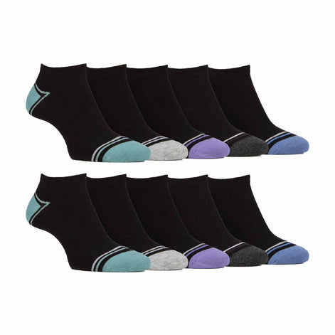 10 Pack Men's Breathable Bamboo Plain Trainer Socks