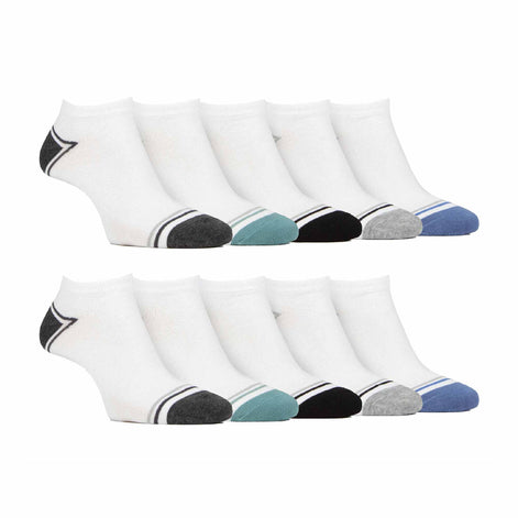10 Pack Men's Breathable Bamboo Plain Trainer Socks