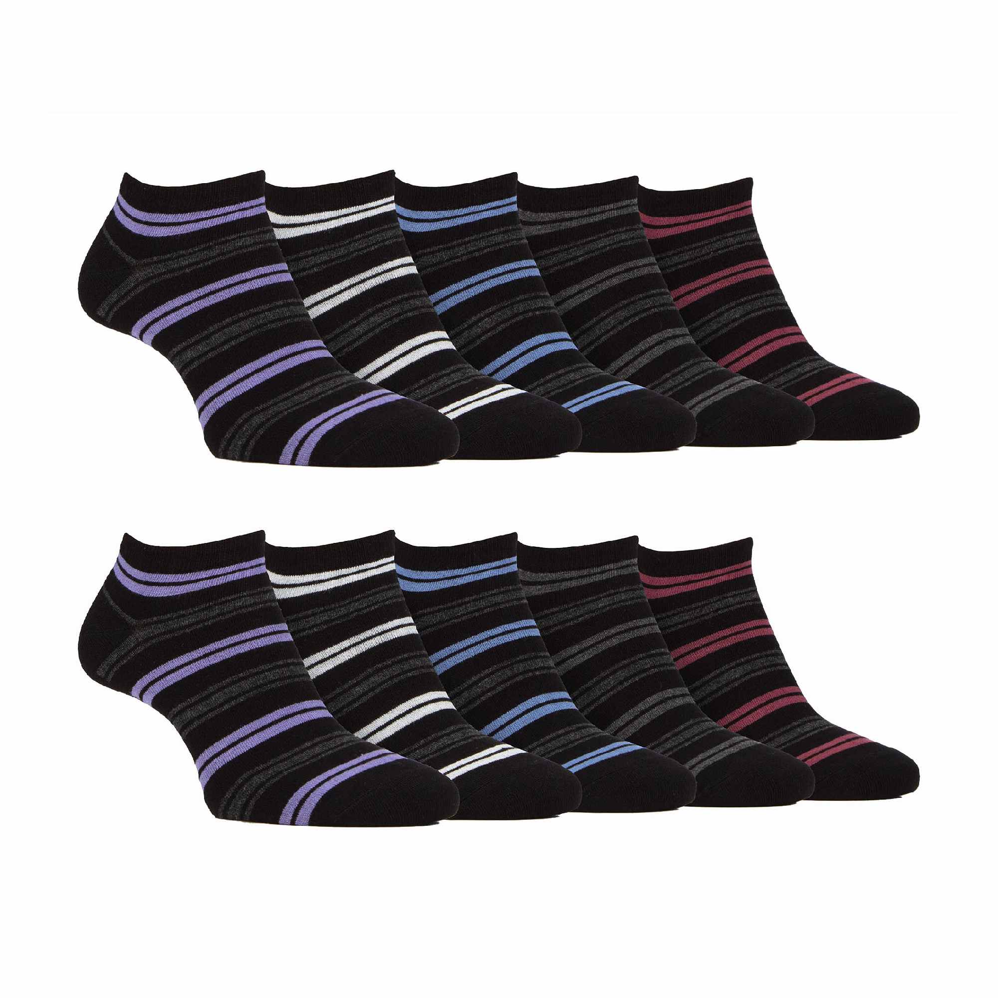10 Pack Men's Breathable Bamboo Plain Trainer Socks