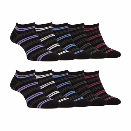 10 Pack Men's Breathable Bamboo Plain Trainer Socks