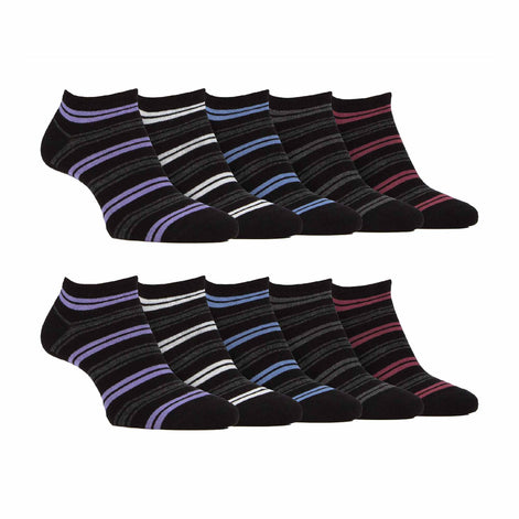 10 Pack Men's Breathable Bamboo Plain Trainer Socks
