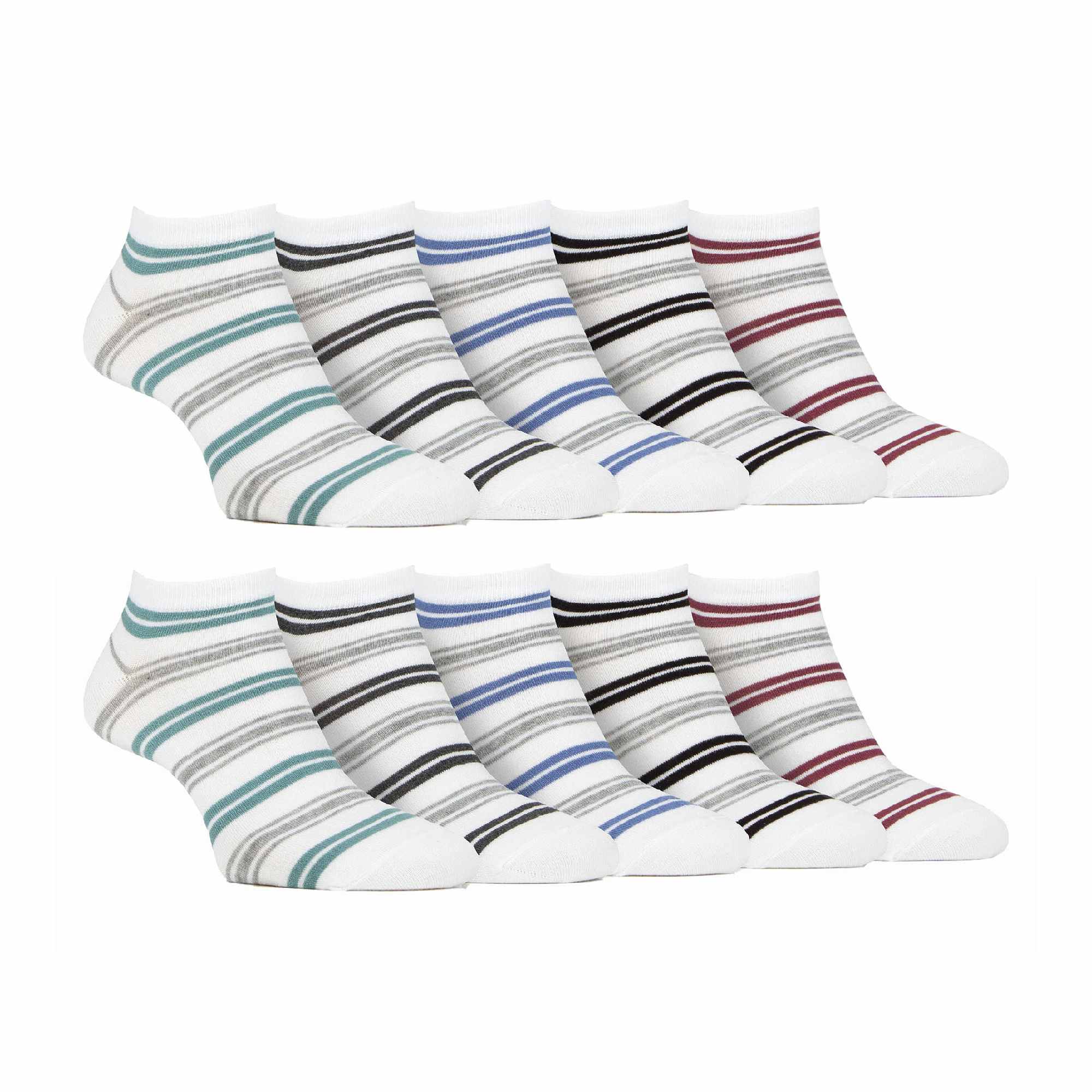 10 Pack Men's Breathable Bamboo Plain Trainer Socks