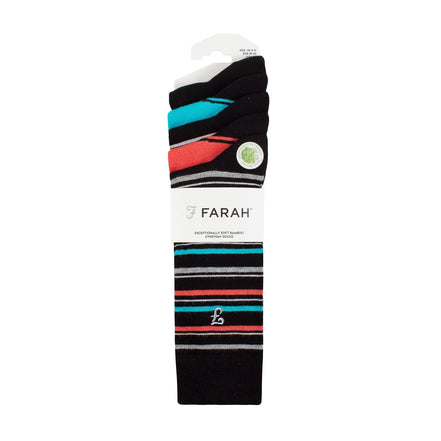 5 Pack Men's Bamboo Bright Striped Patterned Socks