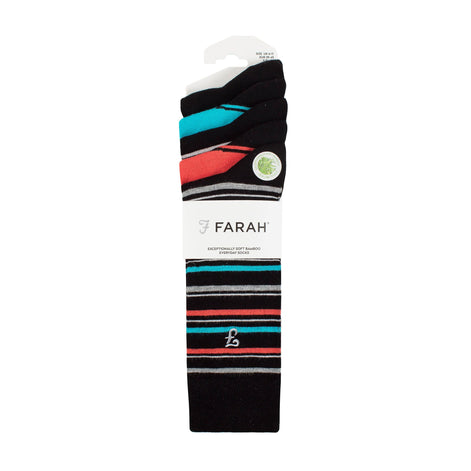 5 Pack Men's Bamboo Bright Striped Patterned Socks