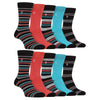 Mens 10 Pair Multi-Pack Bright Bamboo Socks