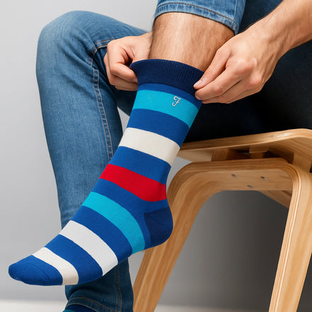 5 Pack Mens Bamboo Patterned Socks - Soft Breathable Stylish Everyday Comfort