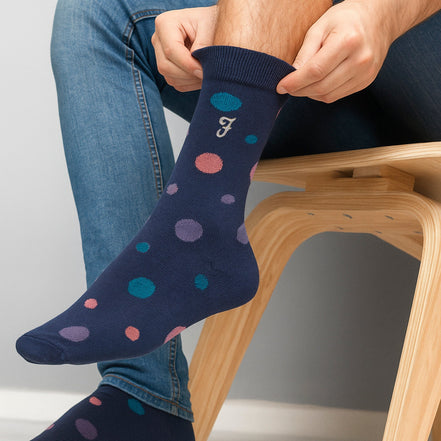 5 Pack Mens Bamboo Patterned Socks - Soft Breathable Stylish Everyday Comfort