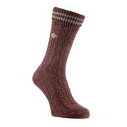 2 Pack Men's Cable Knit Cotton Boot Dress Socks with Turn Over Top