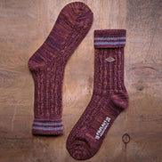 2 Pack Men's Cable Knit Cotton Boot Dress Socks with Turn Over Top