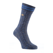 2 Pack Men's Cable Knit Cotton Boot Dress Socks with Turn Over Top
