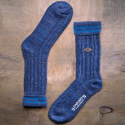 2 Pack Men's Cable Knit Cotton Boot Dress Socks with Turn Over Top