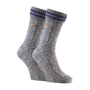 2 Pack Men's Cable Knit Cotton Boot Dress Socks with Turn Over Top