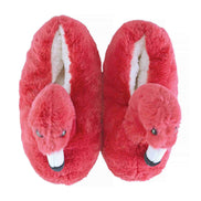 Ladies Novelty Pink Plush Flamingo Slippers (3 Sizes)