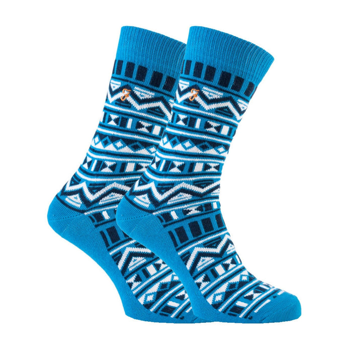 2 Pack Mens Vintage Aztec Patterned Colourful Cotton Socks