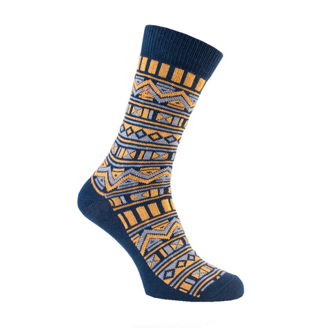 2 Pack Mens Vintage Aztec Patterned Colourful Cotton Socks