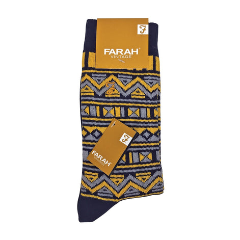 2 Pack Mens Vintage Aztec Patterned Colourful Cotton Socks