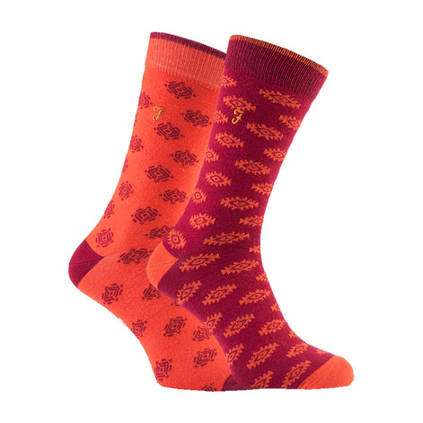 2 Pack Men's Retro Cotton Rich Luxury Formal Dress Socks
