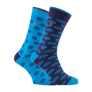 2 Pack Men's Retro Cotton Rich Luxury Formal Dress Socks