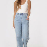 Light Blue Eyelet Embroidered Jeans