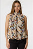 Black Floral High Neck Puffball Top