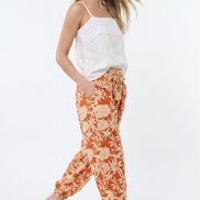 Orange Floral Balloon Trousers