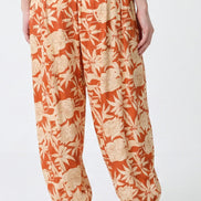 Orange Floral Balloon Trousers