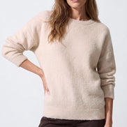Beige Crew Neck Long Sleeve Jumper