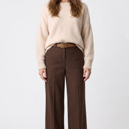 Beige Crew Neck Long Sleeve Jumper