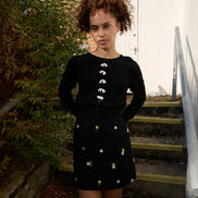 Ives Bow Trimmed Cardigan - Black