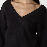 Black V-Neck Jumper