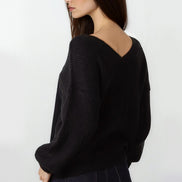 Black V-Neck Jumper