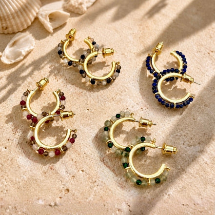Ophelia Small Gemstone Hoops Lapis