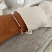 Milos Gemstone and Gold Bead Bracelet Tourmaline