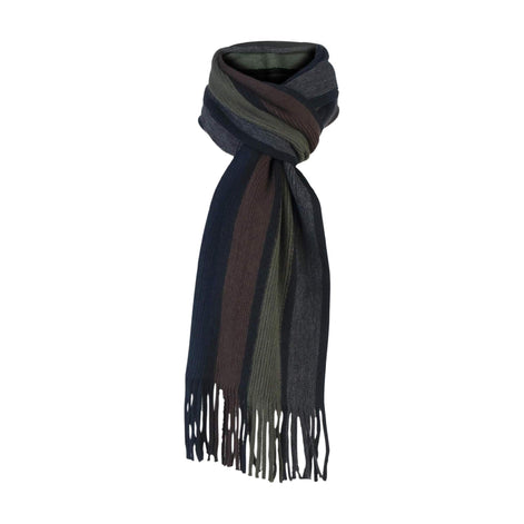 Mens Italian Inspired Warm Knitted Striped Winter Scarf